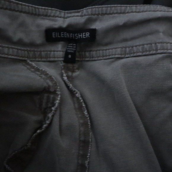 Eileen Fisher Gray Cotton Tencel Blend Cropped Pants Size 8 - Picture 5 of 5